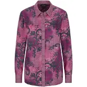 Goldner Elegante Satinbluse mit Paisley-Design in beere / gemustert | Gr.: 46