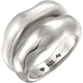 Elli Silberring PREMIUM "Ring Bandring Bicolor Organic Look 925 Sterling Silber vergoldet" Gr. 54, silber, Fingerringe, Damen, 54, Silber 925 (Sterlingsilber), Silberring