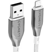 Cygnett CY4661PCCAL, 2 m, Lightning, USB A, Männlich, Männlich, Grau, Weiß