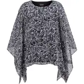 Goldner "Kurzgröße Tunikbluse mit Chiffon-Überwurf, Print" Leichter Chiffon