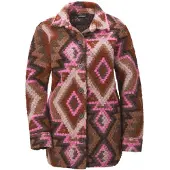 Goldner Wolljacke "Kurzgröße Hemdjacke", Damen, Gr. 25, braun (braun, pink, gemustert), Obermaterial: 50% Polyester PES. 50% Wolle WO., figurumspielend, Manschette, Jacken Wolljacke, Manschetten