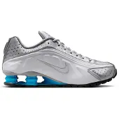 Nike Shox R4 "Metallic Silver White Blue Lagoon" Blau, Größe: 41