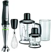 Braun MultiQuick 7 MQ 7045X, Pürierstab, 1,25 l, Eis-Crusher, 1,2 m, 1000 W, Schwarz, Edelstahl