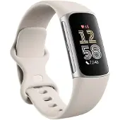 Fitbit Charge 6, Aktivitäts-Trackerarmband, AMOLED, GPS, Nahfeldkommunikation (NFC), Wasserfest, Beige