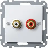 Merten MEG4350-0419 Steckdose für Audio Anschluss, polarweiß, System M MEG43500419
