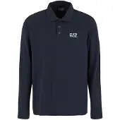 EA7 für Herren. 8NPF15_PJVQZ Core Identity Langarm-Poloshirt aus Stretch-Baumwolle in navy (S), Lässig, Sportlich, Multisport, Marine