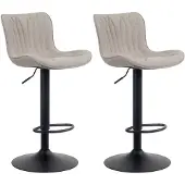 CLP 2er Set Barhocker Linus taupe/Stoff