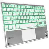 Subblim TECLADO SMART BACKLIT TOUCHPAD BLUETOOTH SILVER, QWERTY, Spanisch, 5 Millionen Zeichen, Jede Marke, Silber, Weiß, Acrylnitril-Butadien-Styrol (ABS)