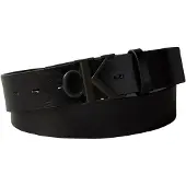 Calvin Klein Ledergürtel JEANS "MONOGRAM BUCKLE 35MM", Herren, Gr. 125, schwarz (schwarz, matte schwarz), Rindsleder, unifarben, Gürtel Ledergürtel, Größenverstellbar