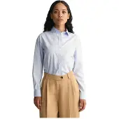 Gant Langarmbluse "REG POPLIN SHIRT", Damen, Gr. 44, blau (light blau), Web, Obermaterial: 100% Baumwolle, regular fit, Blusen Langarmbluse