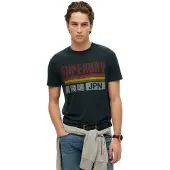 Superdry für Herren. M1012211A Japan navy T-shirt (XXL), Lässig, Baumwolle, Kurzarm, Marine