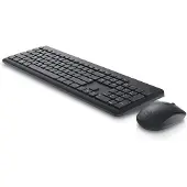 Dell KM3322W, Kabellos, RF Wireless, Plunger key switch, QWERTY, Schwarz, Maus enthalten