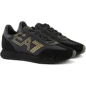 Emporio Armani Sneaker - Sneaker Black White Vintage Nylon+cow Suede+pu Calf+wet Pu+tpu Eyelet triple black+gold (MZ177) 4.5