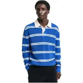 Gant für Herren. 8050236 Blaues Poloshirt aus gerippter Baumwolle (S), Lässig