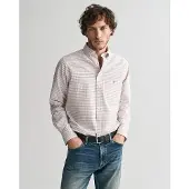 Gant für Herren. 3240255 Tattersall Classic Regular Fit Kariertes Oxford-Hemd weiß (XL), Lässig, Langarm, Bio-Baumwolle, Nachhaltig