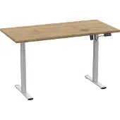 VCM Schreibtisch "Schreibtisch höhenverstellbar Lona 140x80", braun (silber, honig, eiche), B:140cm T:80cm, Tische, Schreibtisch