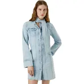 Pepe Jeans für Damen. PL9537688 Ella Kleid blau (XXS), Lässig, Baumwolle, Langarm