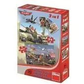 Dino Bikes Dino Flugzeuge Puzzle 124 Teile + Kartenspiel Set