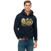 Superdry für Herren. M2014357A Outfitters Kapuzenpullover marineblau (XL), Lässig, Baumwolle, Langarm