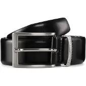 Tom Tailor Ledergürtel "TTBILL", Herren, Gr. 80, schwarz, Materialmix, unifarben, Gürtel Ledergürtel, 3.5 cm breiter Herrengürtel, Freizeit- und Anzugsgürtel, bis Gr. 120