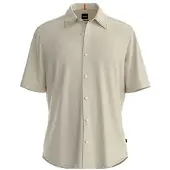 BOSS für Herren. 50537382 Ausgeschlagenes beiges Hemd (6XL), Lässig, Baumwolle, Kurzarm