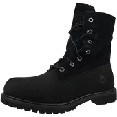 Timberland für Damen. TB18149A0011 Authentic Mid Warm Lederstiefel schwarz (37.5 W), Wohnung, Schnürsenkel, Lässig