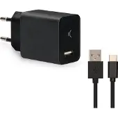 Ksix Usb-ladegerät + Typ-c-kabel 1 M 2.4a