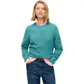 Superdry für Damen. W6110609A Türkiser Slouchy-Pullover (S), Lässig, Baumwolle, Langarm