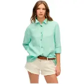 Superdry Casual Linen Boyfriend Langarmhemd