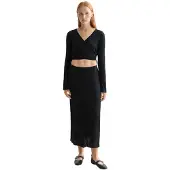 Scotch & Soda Skinny Rib Knitted Wrap Langes Kleid Mit Langen ärmeln