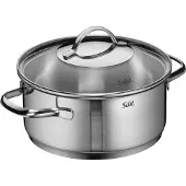 Silit WMF Achat Bratentopf mit Glassdeckel 20cm Edelstahl, 2,56 l, Edelstahl, Edelstahl, Edelstahl, Keramik, Elektro, Gas, Induktion, Edelstahl