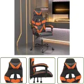 The Living Store Gaming-Stuhl Schwarz und Orange Kunstleder