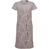 Goldner Spitzenkleid aus Chiffon, Flügelärmeln in taupe | Gr.: 46