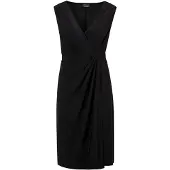 Goldner Kurzgröße: Cocktailkleid mit Raffungen in schwarz | Gr.: 22