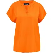 Goldner Bluse mit Tunika Ausschnitt in orange | Gr.: 46