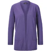 Goldner Langarm Feinstrick-Cardigan in lila | Gr.: 46