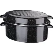 GSW Bräter "Allzweckbräter", schwarz, H:14cm, Töpfe, Bräter, schwerer Qualität, Deckel als Auflaufform verwendbar, Induktion, 32 cm