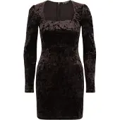 Superdry für Damen. W8011984A Braunes Samtkleid (XL), Lässig, Party, Klassisch, Polyester, Langarm