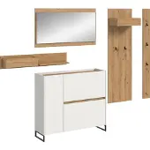 Ebuy24 Drive Garderobenmöbel Set D32 Weiß.