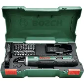 Bosch Akku-Schrauber PushDrive, 32-tlg. Schrauberbit-Set, Aufbewahrungsbox