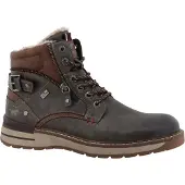 Mustang Herrenschuhe Warmfutter Schnürstiefel Grau Freizeit