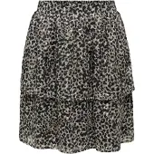 ONLY Midirock "ONLMAVIE LIFE SHORT LOOSE SKIRT WVN", Damen, Gr. S (36), bunt (schwarz aop:splassed abstract), Web, Obermaterial: 100% Polyester, bedruckt, regular fit kniefrei, Röcke Midirock