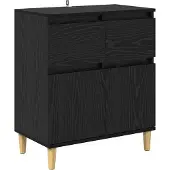 vidaXL Sideboard Schwarz Eichen-Optik 60 x 35 x 70 cm Holzwerkstoff