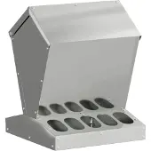 vidaXL Hühnerfütterer Silber 30 x 30 x 39 cm Verzinkter Stahl