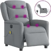 Syfax Massagesessel Elektrisch Hellgrau Stoff