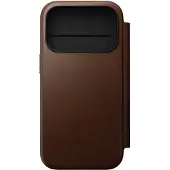 Nomad Apple iPhone 17 Pro Hülle - Echtes Leder - - Klapphülle - Braun