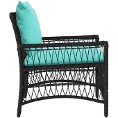 vidaXL Gartenstuhl Schwarz Poly-Rattan