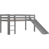 Vipack Hochbett "Pino, inkl. Rolllattenrost, Leiter, Rutsche und Absturzschutz", grau, B:218cm H:114cm L:208cm, Hochbetten, Hochbett, in verschiedenen Farben erhältlich