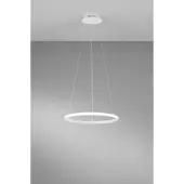 LUCE Design LED-Pendellampe Axis, Ø 40 cm, weiß, Metall, CCT