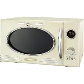Melissa 16330128 Retro-Mikrowelle mit Grill 800 W 23 l Kindersicherung Creme